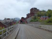 Kennecott Kupfermine in Kennicott, Alaska - mit Resten alter Schienen